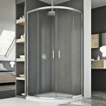 Idralite - parois cabine de douche demi - circulaire coulissante verre opaque h 185 mod. junior 90x90 ...