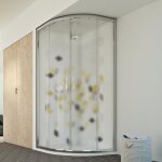 Idralite - parois cabine de douche demi - circulaire coulissante verre opaque h 198 mod. evolution 90x90 ...