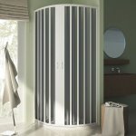 Idralite - parois cabine de douche demi - circulaire en pvc accordon h 185 mod. sharp centrale 75x75 ...