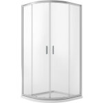 Idralite - parois cabine de douche demi - circulaire verre transparent h 185 mod. ready 80x80 cm