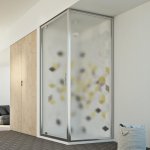 Parois cabine de douche pivotante verre opaque h 198 mod. cristal duo 1 porte 75x80 ouv. 75 cm rectangulaire ...
