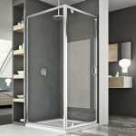 Idralite - parois cabine de douche pivotante verre transparent h 185 mod sintesi duo 1 porte 70x70 ouv. ...