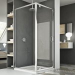 Parois cabine de douche pivotante verre transparent h 185 mod sintesi duo 1 porte 80x90 ouv. 80 cm rectangulai ...
