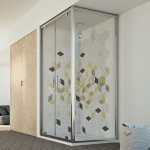Idralite - parois cabine de douche pivotante verre transparent h 198 mod cristal duo 2 portes 70x90 ouv. ...