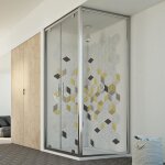 Idralite - parois cabine de douche pivotante verre transparent h 198 mod cristal duo 2 portes 80x80 ouv. ...