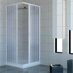 Idralite - parois cabine de douche en pvc h 185 cm mod. acquario 80x80 ouverture centrale
