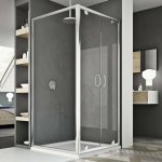 Idralite - parois cabine de douche saloon verre transparent h 185 mod sintesi duo 2 portes 70x110 ouv. ...