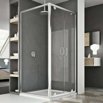 Idralite - parois cabine de douche saloon verre transparent h 185 mod sintesi duo 2 portes 80x80 ouv. ...