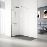 Real shower - paroi de douche 1 panneau fixe - 100 cm. hauteur: 195 cm - profil� argent haute brillance ...
