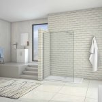 Aica paroi de douche 160x200cm douche � l'italienne en 10mm verre anticalcaire et securit avec une barre ...