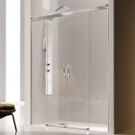 Kassandra - paroi de douche 2 verres fixes + 2 portes coulissantes glas� 140 cm