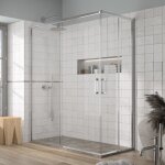 Kassandra - paroi de douche accs en angle 2 verres fixes + 2 portes coulissantes yoko 100 x 80 cm