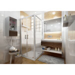 Anconetti - paroi de douche fixe pour porte ancoswing en verre sérigraphié 4mm, 90x190 cm, profil blanc ... Anconetti - paroi de douche fixe pour porte ancoswing en verre sérigraphié 4mm, 90x190 cm, profil blanc ...