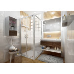 Anconetti - paroi de douche fixe pour porte ancoswing en verre sérigraphié transparent 4mm, 80x190 cm, ... Anconetti - paroi de douche fixe pour porte ancoswing en verre sérigraphié transparent 4mm, 80x190 cm, ...