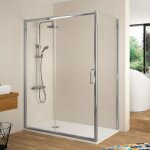 Kassandra - paroi de douche fixe + porte coulissante bella 150 cm sans paroi latrale