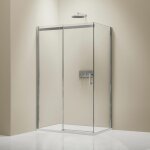 Paroi de douche fixe et porte coulissante dx806a flex - revtement nano et verre de scurit esg - largeur ...