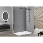 Bernstein - cabine de douche d'angle verre trempé 8mm, paroi de douche en coin porte coulissante, profilé ... Bernstein - cabine de douche d'angle verre trempé 8mm, paroi de douche en coin porte coulissante, profilé ...