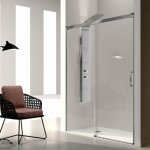 Paroi de douche fixe + porte coulissante glasé 120 cm sans paroi latérale Paroi de douche fixe + porte coulissante glasé 120 cm sans paroi latérale