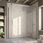 Kassandra - paroi de douche fixe + porte coulissante luna 100 cm paroi latrale : 76. 5 - 79 cm