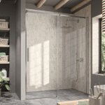 Kassandra - paroi de douche fixe + porte coulissante luna 100 cm sans paroi latrale