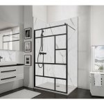 Paroi de douche  l'italienne schulte newstyle atelier - profil noir  clipser - paroi fixe walk in ...