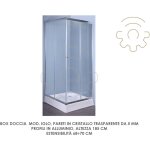 Salone - paroi de douche mod iglo mur verre transparent sa rigraphia 5 mm hauteur 185 cm extensibilita ...