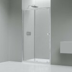 Paroi de douche en niche verre transparent nano 6mm, porte coulissante - profilé alu chrome 30mm - ex505 ... Paroi de douche en niche verre transparent nano 6mm, porte coulissante - profilé alu chrome 30mm - ex505 ...