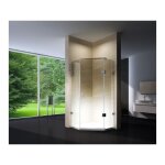 Bernstein - cabine de douche d'angle pentagonale en verre tremp� 8mm, paroi de douche en coin avec porte ...