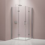 Bernstein - paroi de douche pliante, en verre nano, ex213, 100 x 100 x 195cm, sans receveur de douche ... Bernstein - paroi de douche pliante, en verre nano, ex213, 100 x 100 x 195cm, sans receveur de douche ...