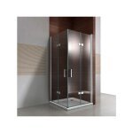 Bernstein - cabine de douche d'angle en verre trempé 8mm, 2 portes battantes, profilé chrome - taille ... Bernstein - cabine de douche d'angle en verre trempé 8mm, 2 portes battantes, profilé chrome - taille ...