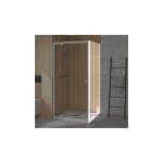 Kinedo ? paroi de douche fixe 80 cm avec verre transparent et profil� blanc ? montage en angle ? acc�s ...
