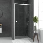 Aurlane - paroi porte de douche coulissante blanc 100x185cm - extensible - whity slide 100