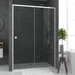Aurlane - paroi porte de douche coulissante blanc 140x185cm - extensible - whity slide 140 Aurlane - paroi porte de douche coulissante blanc 140x185cm - extensible - whity slide 140