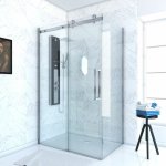 Aurlane - paroi porte de douche coulissante + retour 140x80cm - railroad chromed 140 front - 80