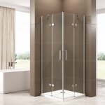 Bernstein - paroi porte de douche pivotante en angle ex809 - verre de s�curit� nano - 90 x 90 x 195 cm ...