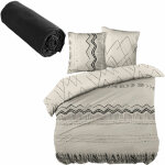 L'effet papillon - parure de couette 260x240 berbere et drap housse 140x190 noir