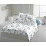 Home linge passion - parure de draps 4 pices coton 57 filsbleu 240 x 300 cm - pompadour