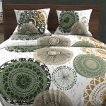 Parure housse de couette en coton 57 fils 240x220 cm massai blanc, par soleil d'ocre