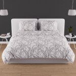 Parure housse de couette en coton 57 fils 260x240 cm togo blanc, par soleil d'ocre