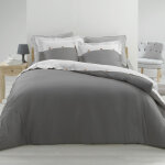 Douceur d'int�rieur - parure housse de couette percale vice - versa anthracite 260x240cm