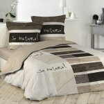 Parure de lit 3 pi�ces 'so natural' 240x220cm marron