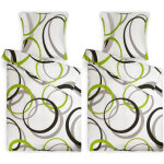 Parure de lit renforc� 4 pi�ces nina ? 2 housses 135x200cm & 2 taies d'oreiller 80x80cm ? 100% coton ...