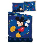 Parure de lit rversible mickey qui danse ? 140x200 cm ? disney officiel