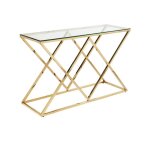 Pascal morabito - console charlotte de verre tremp et acier - dor