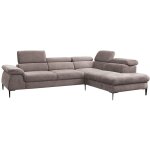 Pascal morabito - grand canap� d'angle droit convertible en velours taupe sepina de