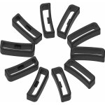 Passant bracelet - boucle de sangle en caoutchouc remplacement, noir, 10pcs, 22mm - fei yu