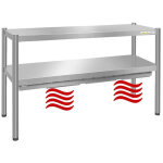 Passe - plat inox chauffant 1200 x 350 mm - hauteur 700 mm premium - goldinox