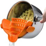Passoire de cuisine en silicone, passoire cuisine pliable, convient � toutes les casseroles et po�les, ...