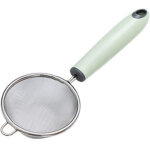 Passoire � farine en acier inoxydable, tamis � huile, cuill�re adh�sive, id�ale pour la maison, la cuisine, ...