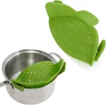 Passoire en silicone � clip - r�sistante � la chaleur - pour �goutter les aliments pendant la cuisson ...